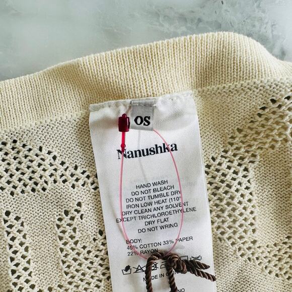 Nanushka Thorpe Crochet Beach Cover-Up Skirt NEW One Size Triangle Wrap Rayon - Picture 9 of 9